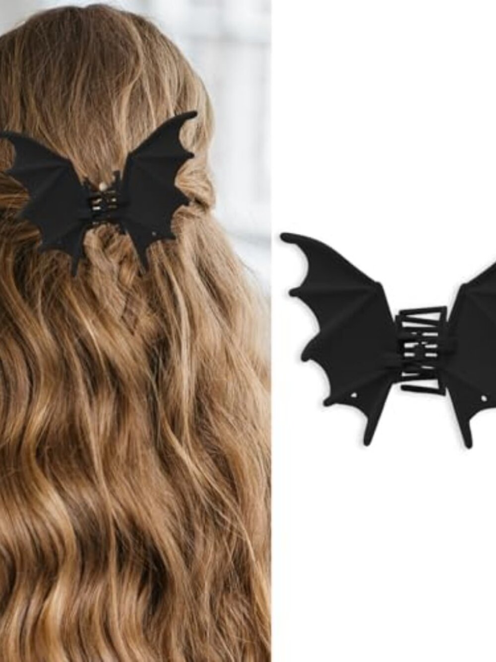 Halloween Bat Hair Clips for Women French Metal Bat Hair Claw Clips Matte Black